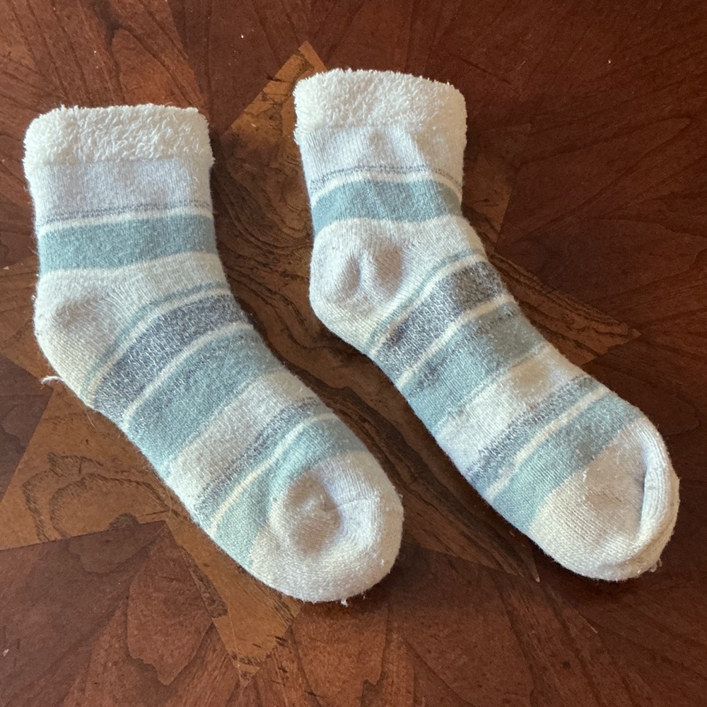 Cozy Blue and White - Striped Socks